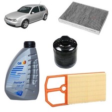 Kit tagliando 3 filtri + 4L olio Q8 5W30 per Volkswagen Golf 4 IV 1.4 benzina