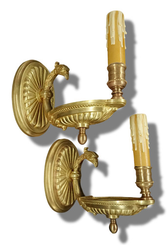 Coppia applique testa aquila - testa, d'aquila