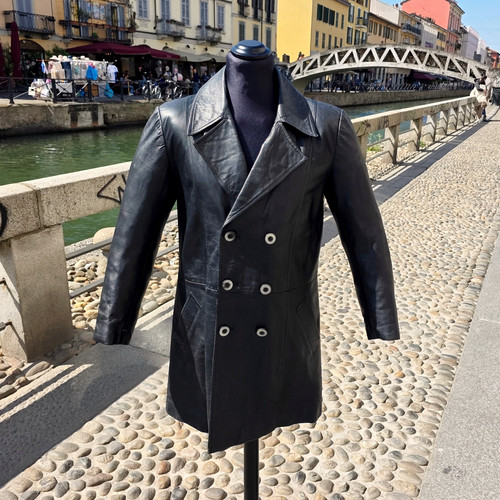 Trench pelle vintage - anni, 70