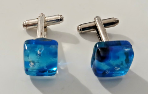 Murano vetro gemelli blu - vetro,