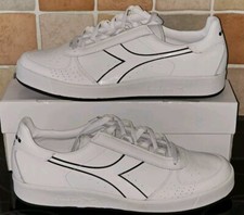 DIADORA BORG ELITE L PATENT III BIANCO/BIANCO/NERO NUOVO CON ETICHETTA NUOVISSIMO SCATOLA 