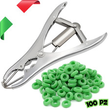 Pinza Tenaglia Applicatore Morsa Per Castrazione Agnelli Vitelli 100 Elastici IT