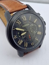 Orologio Uomo Fossil Grant Chrono Black FS5241 Quartz Cinturino Pelle Marrone 45