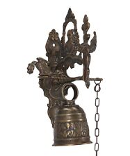 Campana in ottone antico da chiesa a muro parete con angeli monastero Grande