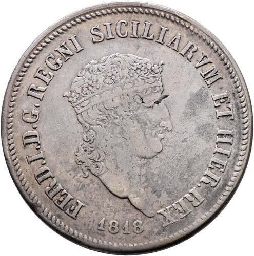 Napoli piastra 1818 - , gigli
