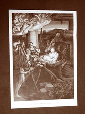 Stampa del 1899 La Natività Quadro del Correggio