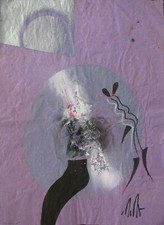 Sergio DANGELO (Milano 1932) L' AVENIR splendido dipinto SURREALISTA anni '60