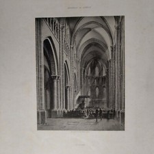 LITOGRAFIA ORIGINALE ANTONIO FONTANESI - ST PIERRE - 1854 - INTERIEUR DE GENEVE