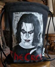 Sacca Zaino Vero Cuoio Dipinto A Mano The Crow (Dipinti Su Commissione).