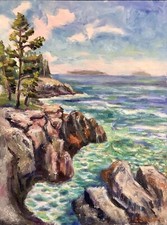 Dipinto olio paesaggio - , marino