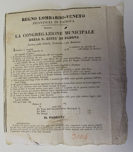184x padova provincia - 184x, provincia+licenza
