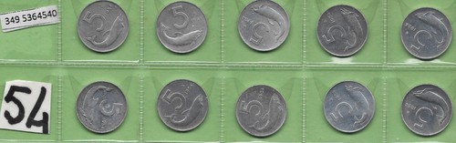 Lotto monete 5 lire del - 10, da