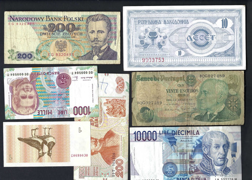 Lotto banconote europee - 7,