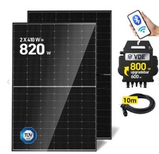 KIT PANNELLO SOLARE DA BALCONE FOTOVOLTAICO 820w Moduli solari 2x410W Cavo 10M