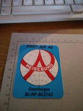 ADESIVO VINTAGE STICKER kleber port air ag reiseburo ennetburgen 