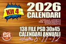 KIT 4 - Calendari 2026 - Unico livello aperto - 138 File Formato 30X45