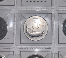 Moneta 5 Lire del 1952 REPUBBLICA ITALIANA Originale Antica Rara Delfino