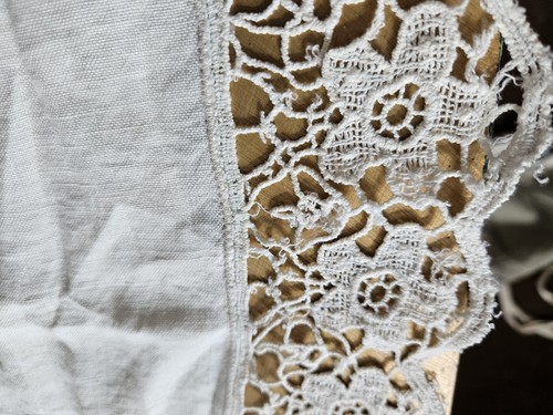 Vintage crochet edge linen - crochet,
