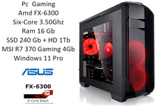 Pc Gaming Amd FX-6300 Six-Core 3.50Ghz Ram 16Gb SSD 240Gb MSI R7 370  Windows 11
