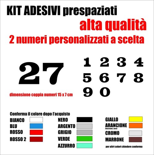 Kit numeri personalizzati