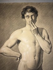 ARTE DEL NUDO_EROTISMO_OMOSESSUALITA'_MONDO GAY_NUDI MASCHILI_ANTICHI DISEGNI