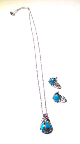 Collana orecchini acciaio - e,