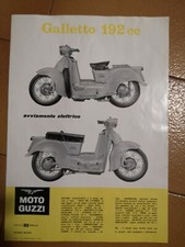 DÉPLIANT BROCHURE MOTO GUZZI GALLETTO 192 avviamento elettrico