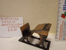 Miniatura in Metallo Banco Scuola Collezionismo Nuovo Vintage