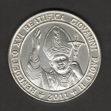 MEDAGLIA  GIOVANNI PAOLO II BENEDETTO XVI BEATIFICA 2011