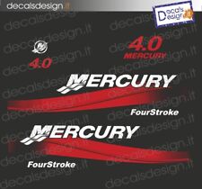 Adesivi motore marino fuoribordo Mercury 4 cv 4 tempi  gommone barca stickers