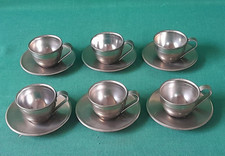 SET VINTAGE 6 TAZZINE TERMICHE + PIATTINI DA CAFFÈ MARCHIATE INOXPRAN. BX37