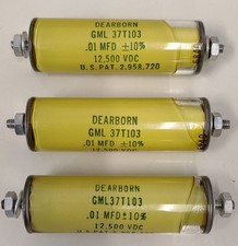 CONDENSATORE ALTA TENSIONE - GLASS CAPACITOR DEARBORN GML37T103 0,01µF 12,5 kVDC