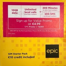 SIM CARD EU EPIC MALTA non