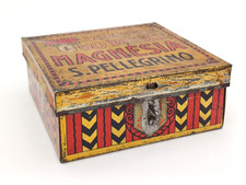 SAN PELLEGRINO MAGNESIA , SCATOLA DI LATTA VUOTA  - formato 50 BUSTE