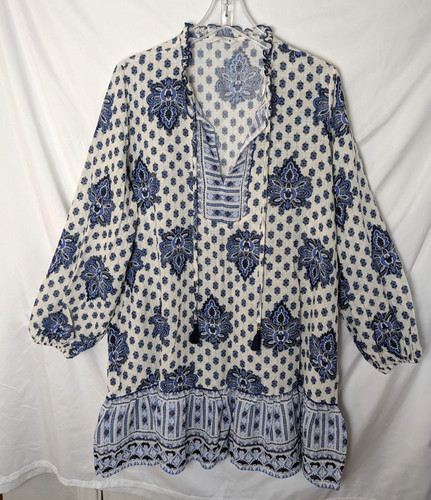 Zara mini abito - blu, bianco