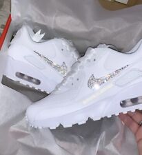 Cristallo Nike Air Max anni 90 colore bianco con zecche in cristallo Swarovski personalizzate ♡