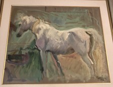 OLIO SU TELA DI DINO FANTINI “ CAVALLO “ datato  1978 50 X 60 CM CVVIN