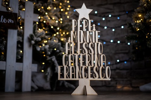 Albero natalizio con - albero, nomi