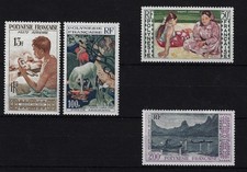 1958 Polinesia, scene di vita quotidiana, posta aerea Yvert #1/4, MNH**