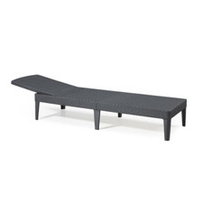 Lettino Jaipur resina polirattan graphite 187x58x29 cm da giardino mare piscina