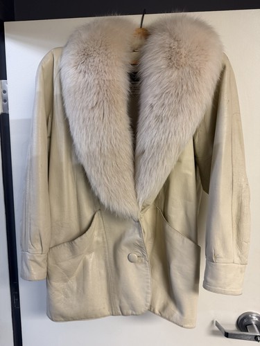 Giacca vintage pelle - giacca, avorio