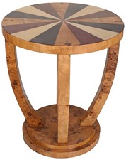 Art Deco Tavolo Tondo Intarsi