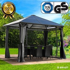 Gazebo BRAST alluminio 3x3m grigio giardino gazebo gazebo tenda per feste 2° scelta