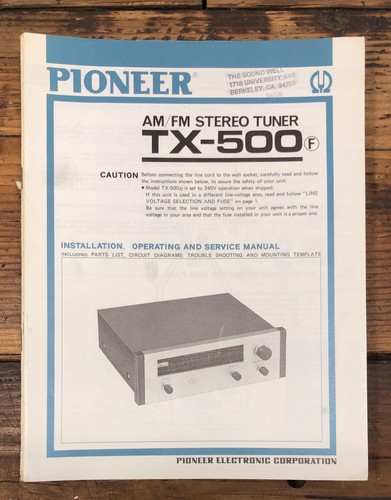 Pioneer 500 sintonizzatore - tx-500,