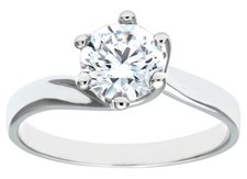 ANELLO SOLITARIO ORO BIANCO