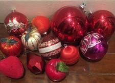 Palline Natale Vetro e Stoffa Antiche
