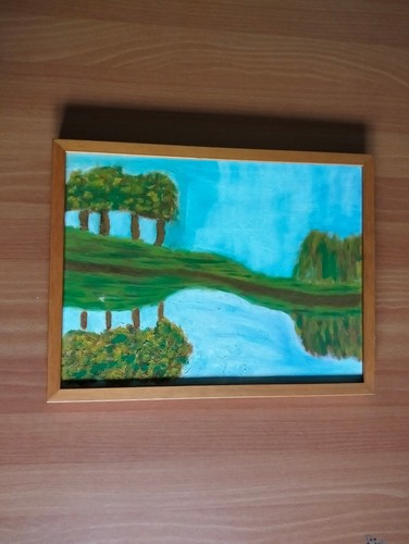 Dipinto paesaggio con - dipinto, di