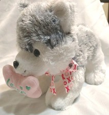 Siberian Husky Valentine Plush