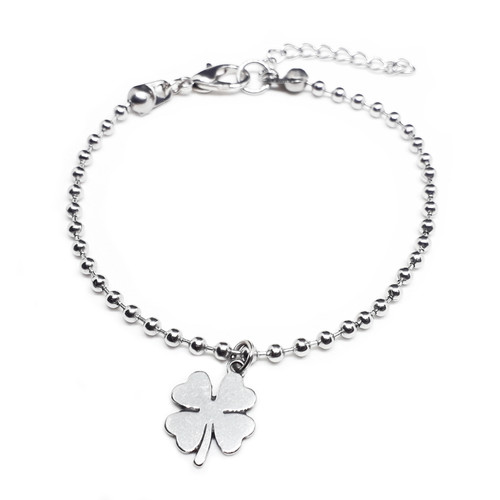 Bracciale quadrifoglio acciaio - bracciale,