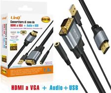 z Convertitore Cavo HDMI a VGA + Audio + USB LinQ HD-VGA1.8MA 1080P 1.8m